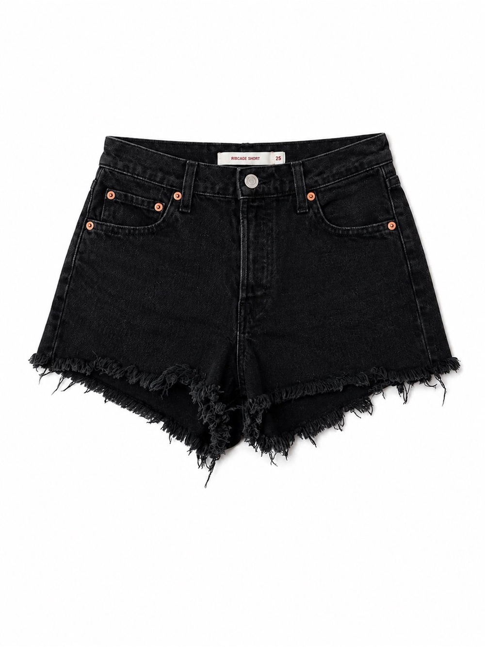 Levi's Black Distressed High-Rise Jean Shorts
